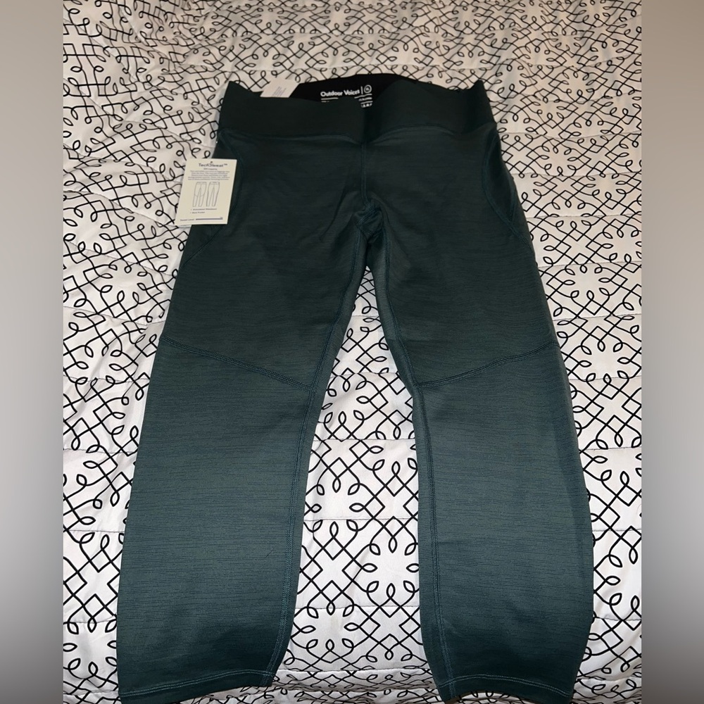Outdoor Voices Womens Techsweat 3/4 Leggings Evergreen Sz XL
